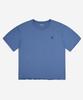 Nodi Cotton 30S Round Neck Crop Top Ocean Blue