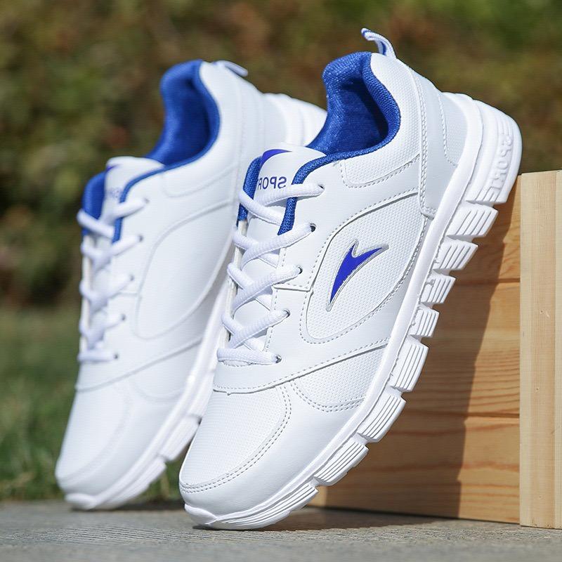 Frühling und Herbst Leder Oberfläche Sneakers wasserdichte Freizeitschuhe weiße Laufschuhe Student modische Schuhe weiße Sneakers Unisex Schuhe Tennis