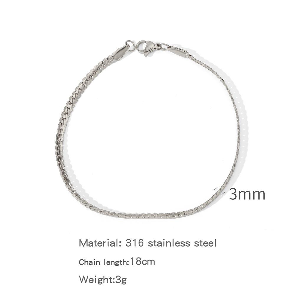 

3/4/5/6MM Width Thick Chain Bracelet For Men Women Punk Stainless Steel Bangle Non-Fading Fashion Jewelry Gift
