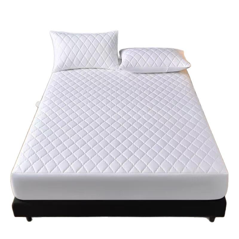 Waterproof Quilted Solid Color Bed Cover, Skin-friendly Mattress Protector, Single Piece