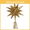 Christmas Tree Top Star Led Glitter Iron Art Decor For Holiday Celebration