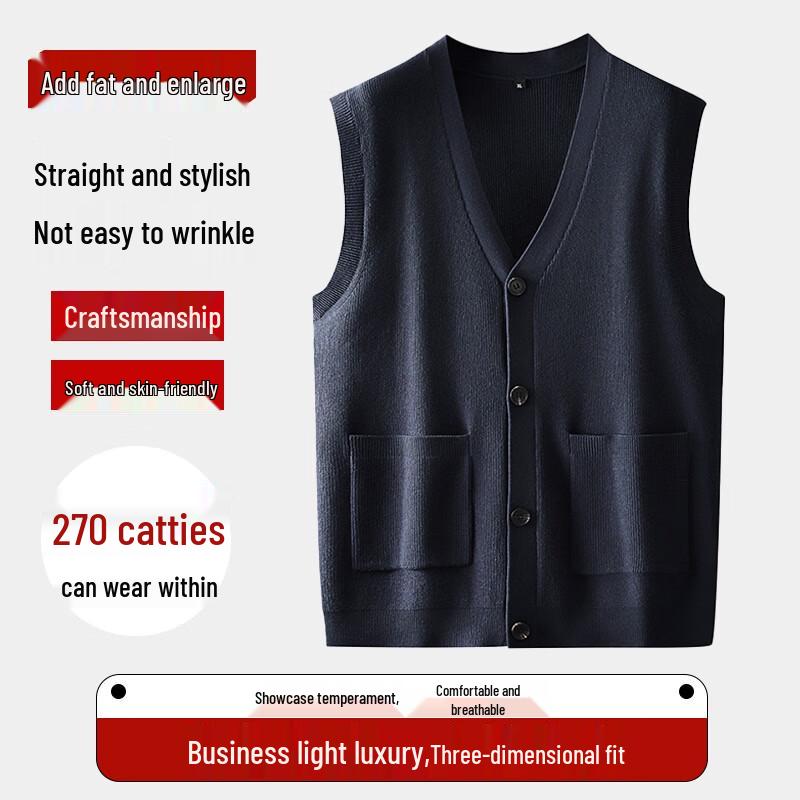Herren Plus Size Strickweste mit V-Ausschnitt Cardigan