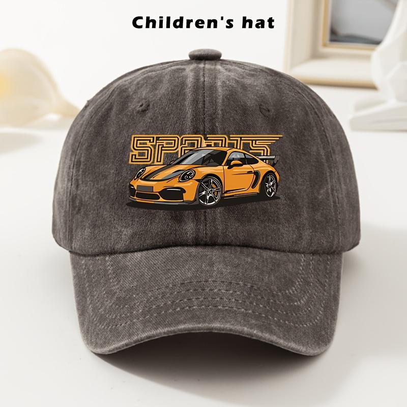 A Retro Baseball Cap with a Racing Pattern a Fashionable SoftTop Baseball Cap for Boys And Girls Adjustable Hat Circumference 1pc
