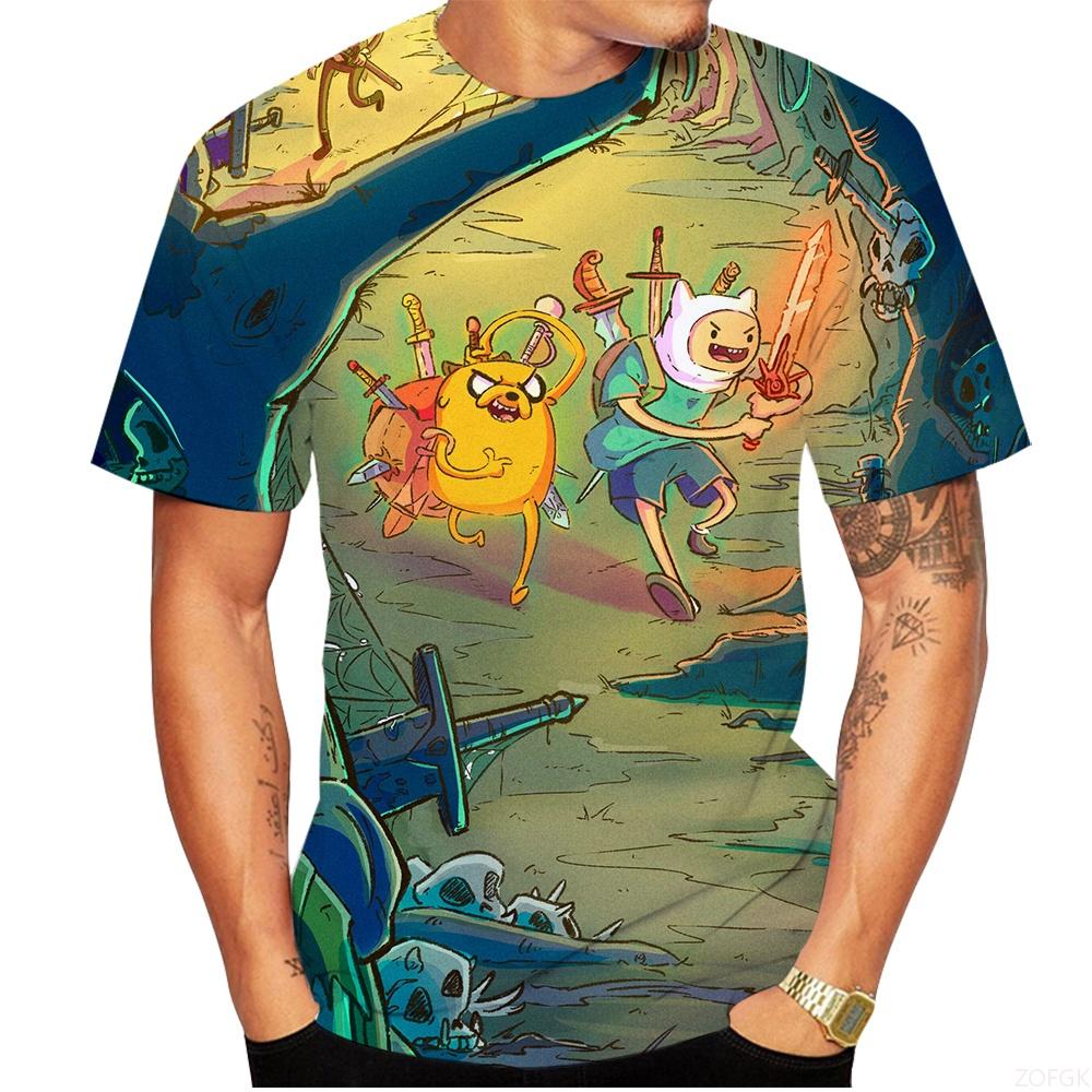 Summer Popular Style Men and Women Fashion T-shirt 3D Anime Adventure Time Digital Printing Short Sleeve