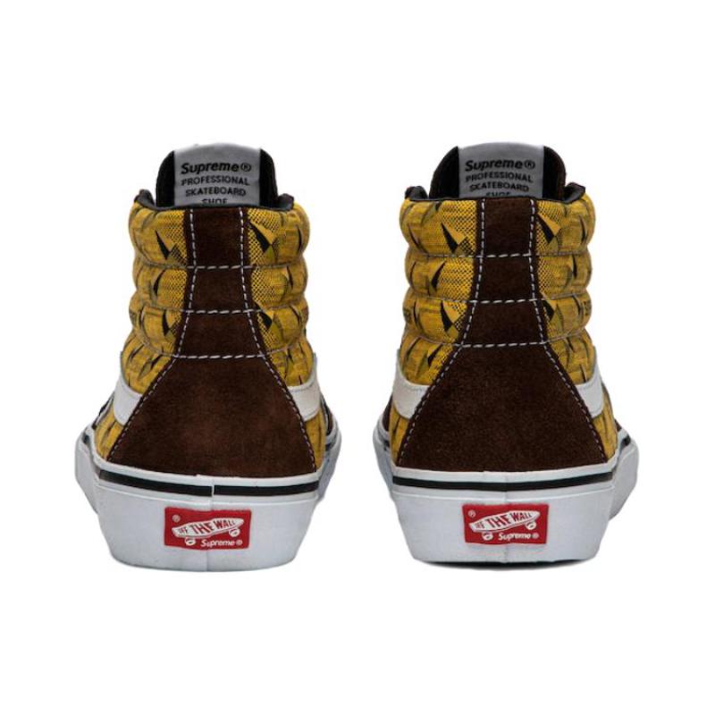 Vans Supreme X Vans Sk8 Hi Pro 'Diamond Plate Brown' Vans VN0A45JDTEE