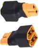 XT60 Parallel Connector for RC LiPo Batteries | 1 Female to 2 Male | No Cable | Lightweight & Compact Adapter | Ideal for RC Helicopter | Polyester
