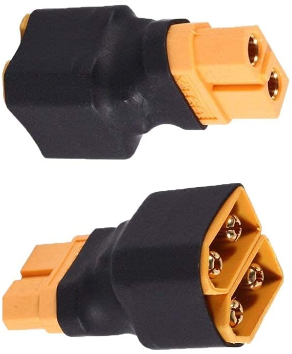 XT60 Parallel Connector for RC LiPo Batteries | 1 Female to 2 Male | No Cable | Lightweight & Compact Adapter | Ideal for RC Helicopter | Polyester