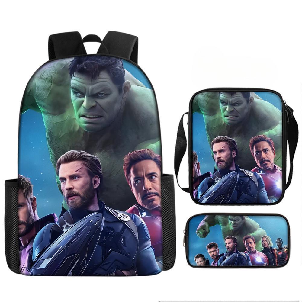 Printed Avengers The Backpack Set Oxford Fabric Pencil Case Essentials School