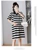 Fairy Striped Polo Maternity Summer Dress - Loose, Retro-Style for Comfort and Elegance