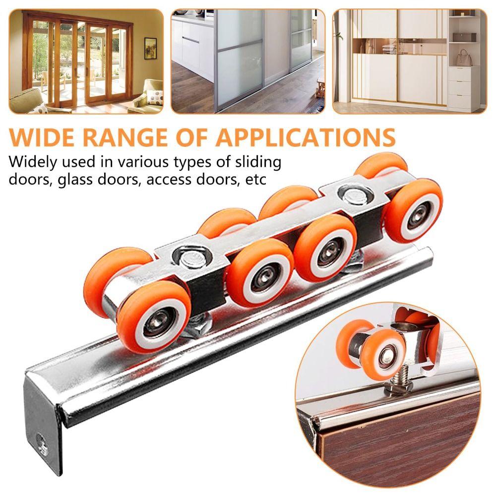 2 PCS Easy To Use Sliding Door Track Sturdy Sliding Door Carriage Sliding Door Kit  Through Door