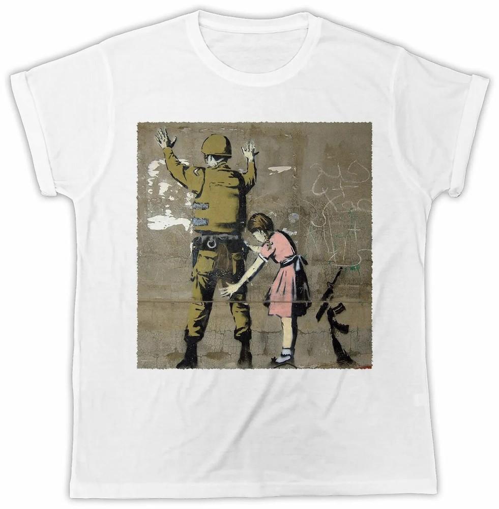 BANKSY GIRL SOLDIER T-Shirt Retro Cool Gift Tee Funny Art Political UK Unisex T-Shirt S