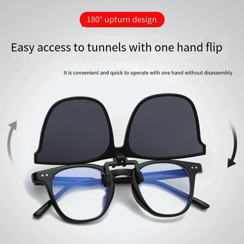 Spolaryzowane okulary przeciwsłoneczne w formie nakładki męskie fotochromowe okulary kierowcy samochodu okulary noktowizyjne przeciwodblaskowe kwadratowe okulary w stylu vintage