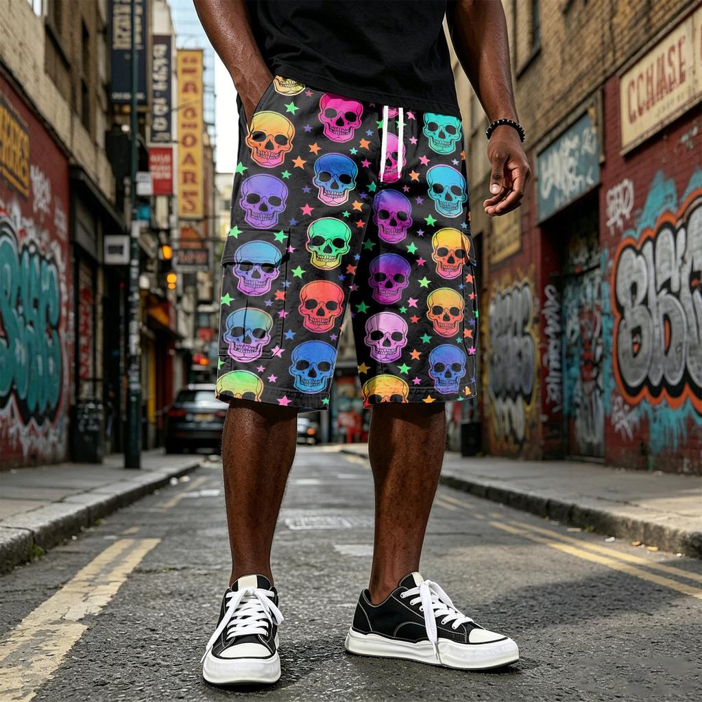 Men's Casual Drawstring Shorts with 5-Inch Inseam and Multi-Pockets