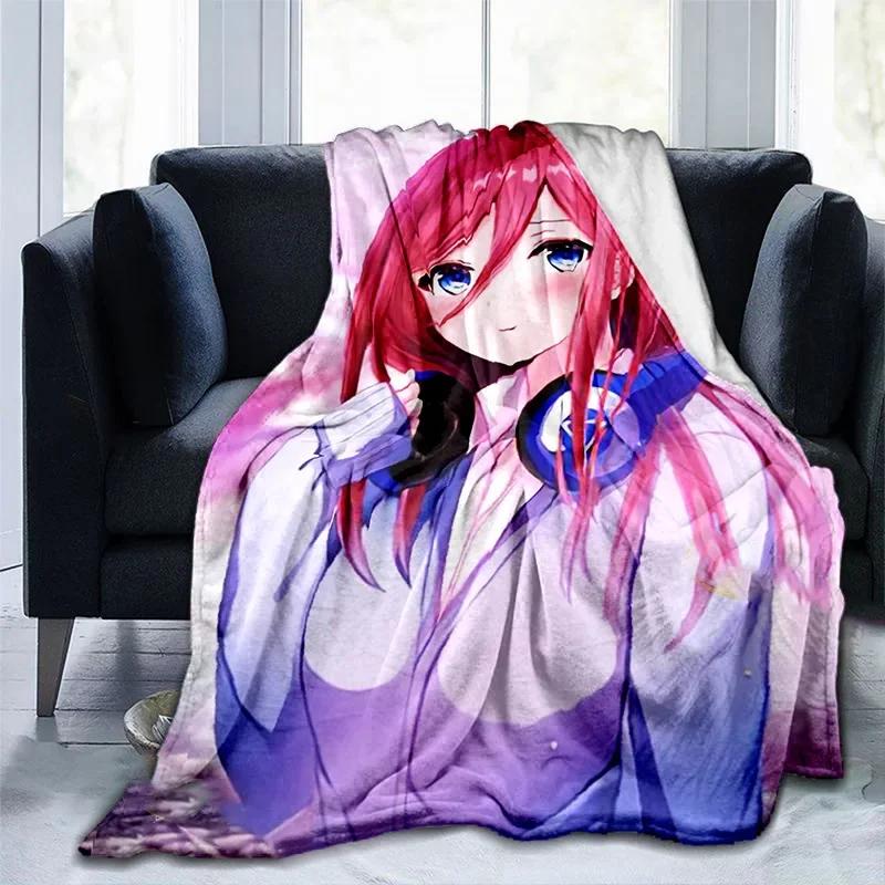 The Quintessential Quintuplets Nakano Ichika Miku Yotsuba Anime HD Print Anime Blanket Flannel Family Blanket Throw Blanket