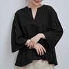 ZANZEA Blusa da Donna Casual con Scollo a V, Maniche a 3/4, Larga, Patchwork di Pizzo all'Uncinetto