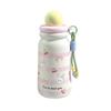 Cute Stainless Steel Insulated Cup 500ml Dustproof Car Water Cups with Lanyard Cartoon Vacuum Straw Cups for Women Girls
