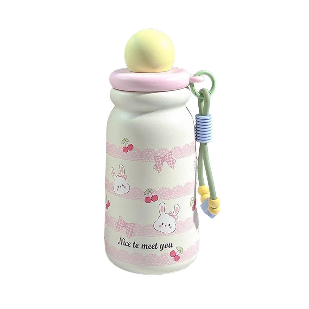 

Cartoon Insulated Cup Stainless Steel Vacuum Cup Portable Vacuum Straw Cups for Women Girls рожевий