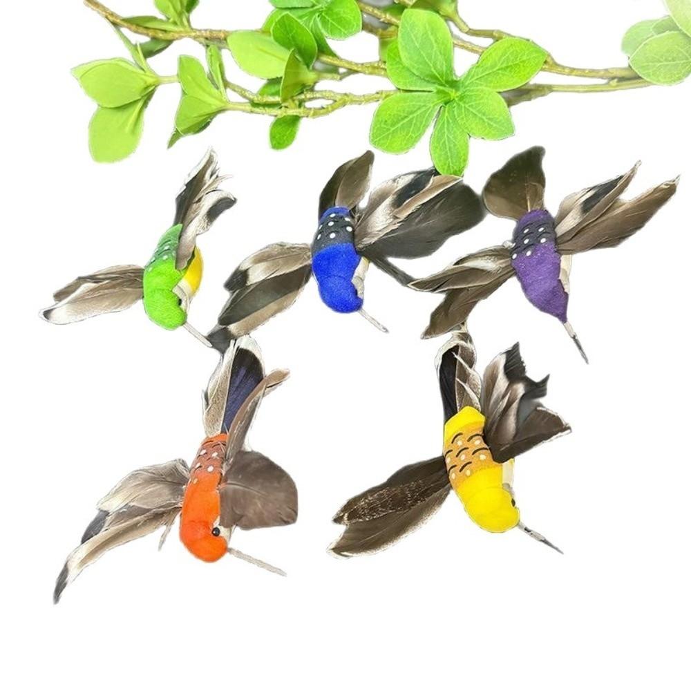 6/5pcs Garden Landscape Decor Simulation Birds Colorful with Clip Artificial Birds Home Decor Crafts Tree Ornaments