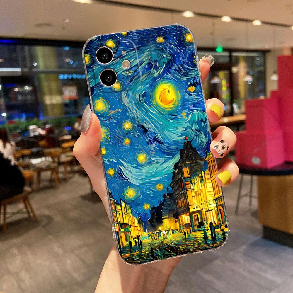 

Van Gogh Starry Night Creative Print Phone Case for iPhone 17 16 15 14 13 12 11 Series Pro Max Plus Double Layer Protection iphone 14 ProMax