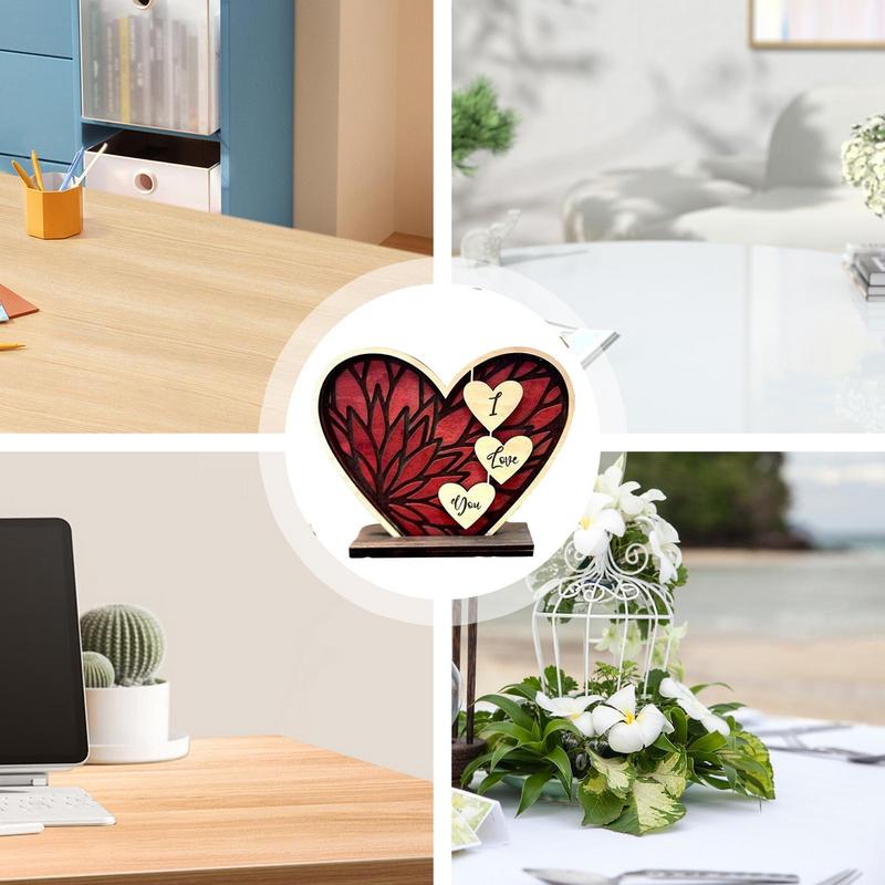 Valentinstag Herz Holzschild Holzherzförmige Tischdeko Romantische Valentinstagsdeko Herzförmige Deko Für