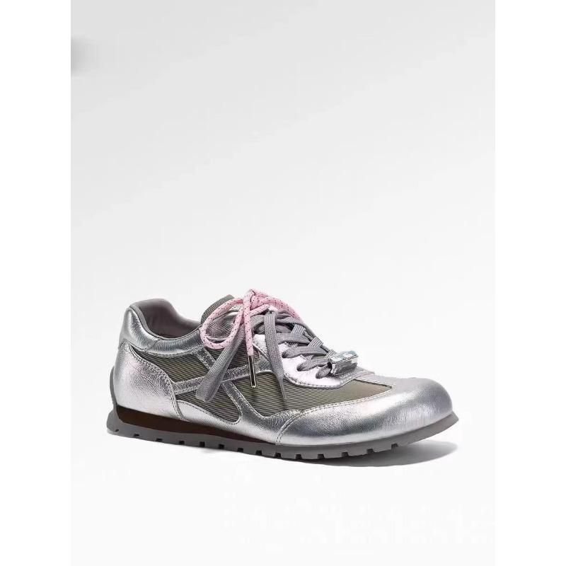 

Гротескная планета ретро контрастного цвета женские осенние новые повседневные туфли 35 серебряный