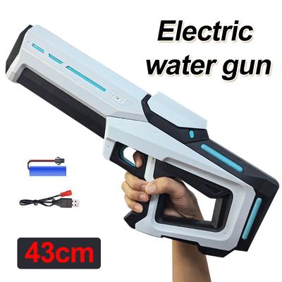 Non-Toxic 43Cm Electric Water Guns For Adults Powerful Squirt Automatic Water Suction Water Blasters Summer Outdoor Beach Toy For Kid Gift