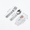 3Pcs/Set Portable Folding Fork Spoon With Box 304 Stainless Steel Cutlery Set Mini Cute Tableware Set Suitable for Kids Students