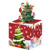Red Christmas Tree Paper Money Box For Festive Party Celebration Decoration And
