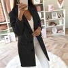 Dámský plyšový pevný elegantní kabát s úzkými knoflíky svrchní kabát s dlouhým kabátem