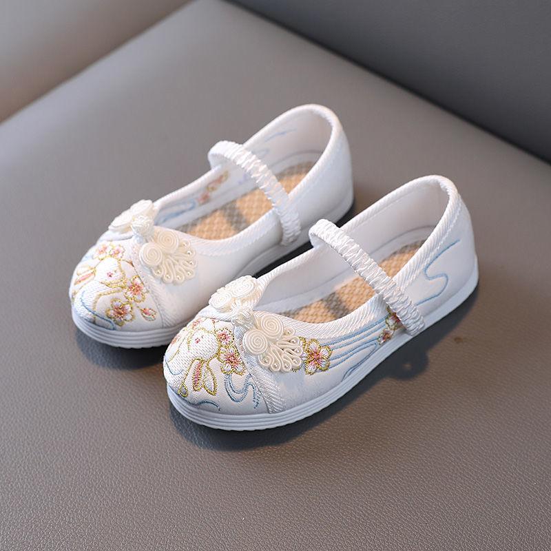 New girls embroidered shoes children's ancient shoes baby handmade cloth shoes Hanfu shoes performance shoes