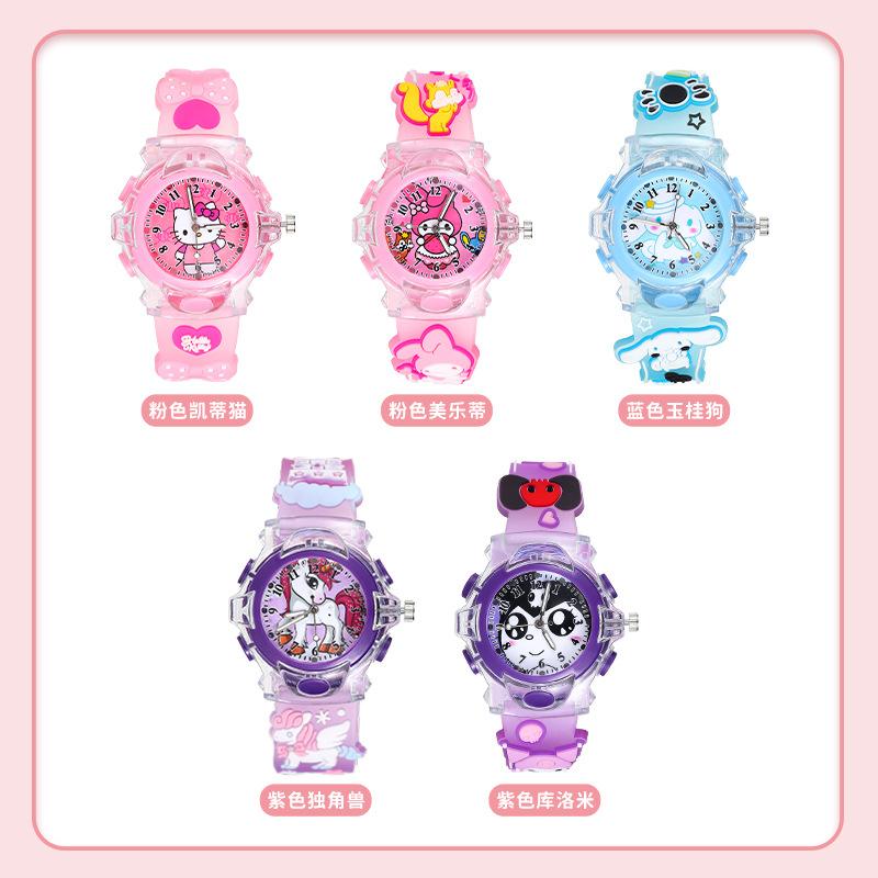 Silicone Cartoon Watch, Student Children'S Watch Luminous Light Luminous Light Watch Watch Supply