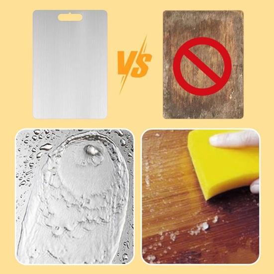 Stainless Steel Cutting Board Double Sided Chopping Board for Kitchen Easy Grip Handle Large Versatile Food Prep Board for Meat Veggies Fruits