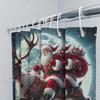 Santa Claus Riding Reindeer Shower Curtain Festive Christmas Decor Waterproof Fabric For Bathroom Home Improvement Elevate Space