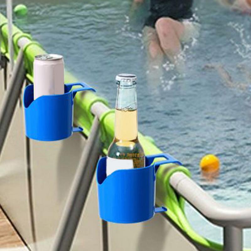 Pool Side Cup Hanger 4Pcs/set Swimming Pool Side Storage Shelf Poolside Beverage Drinks Beer Hanging Basket For Ground Pool