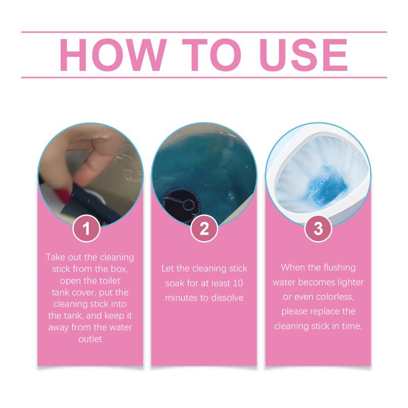 Toilet Cleaner Sticks Long Lasting Scent Strong Deodorizing Power for Home Bathroom Toilet Tank Cleaning Solutions