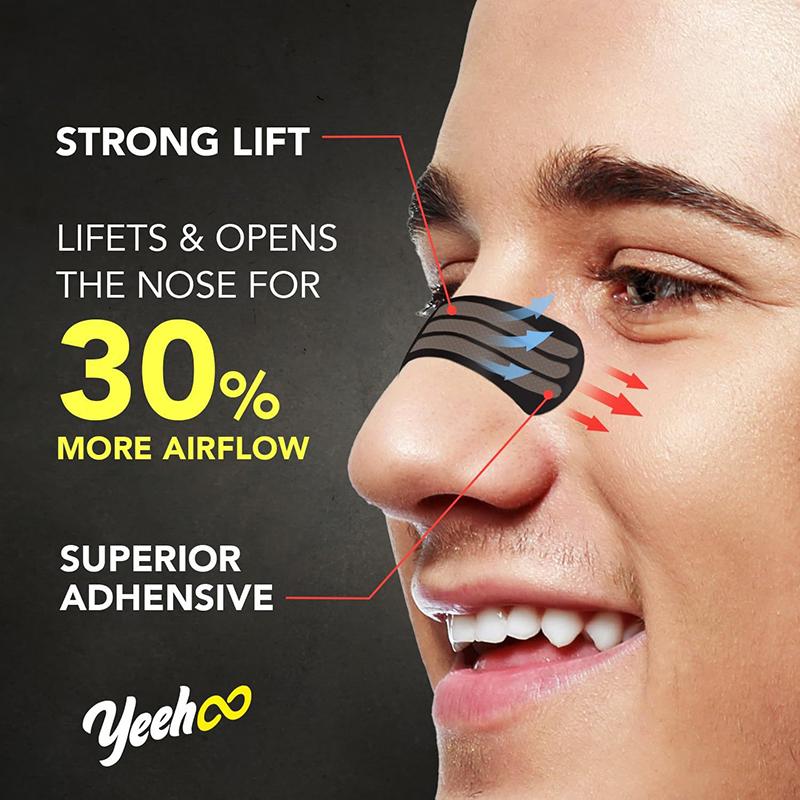 10 Stück Nasenatmungsstreifen für besseren Schlaf Schweißfest Sport Anti-Schnarchen - Verbessern Sie Ihren Atemkomfort während der Aktivität
