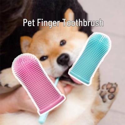 Silicone Finger Sleeve Toothbrush for Pets - Cat & Dog Cleaning, Anti-Cavity