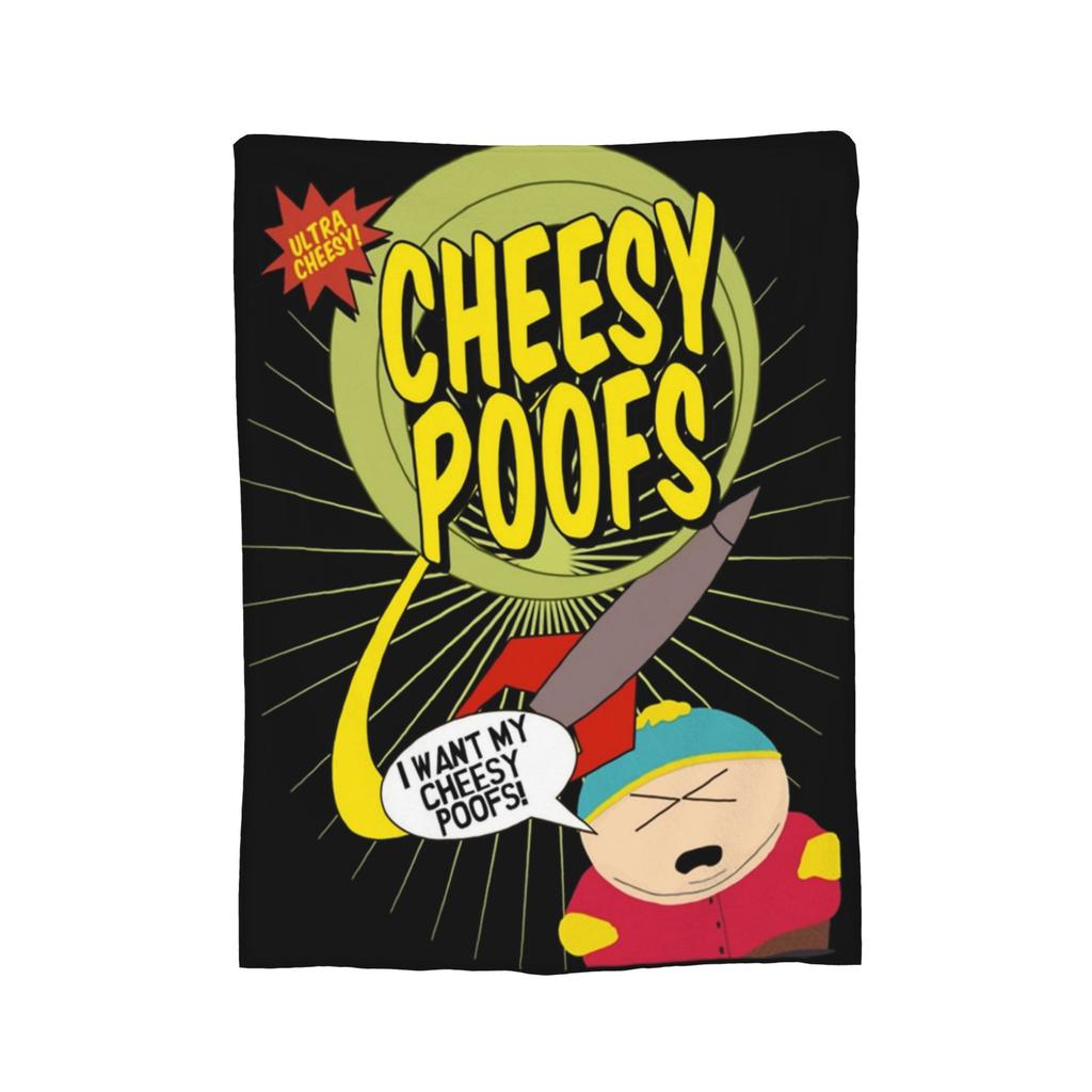 Super Soft Southpark Cheesy Poofs Throw Blanket Premium Flannel Fleece Lightweight Bed Blanket Warm Plush Blankets All Season
