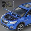 1:30 Subaru Forester WRXSTI Car Model Diecast Metal Shock Absorption Off-road Vehicles Models Sound Light Collectible Item