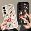 Cartoon Weihnachtsbaum Druck Hülle für Samsung S25 Ultra S24 FE S23 S22 A56 A36 A16 A15 A55 A35 TPU Weich Matt Stoßfest Handyhülle