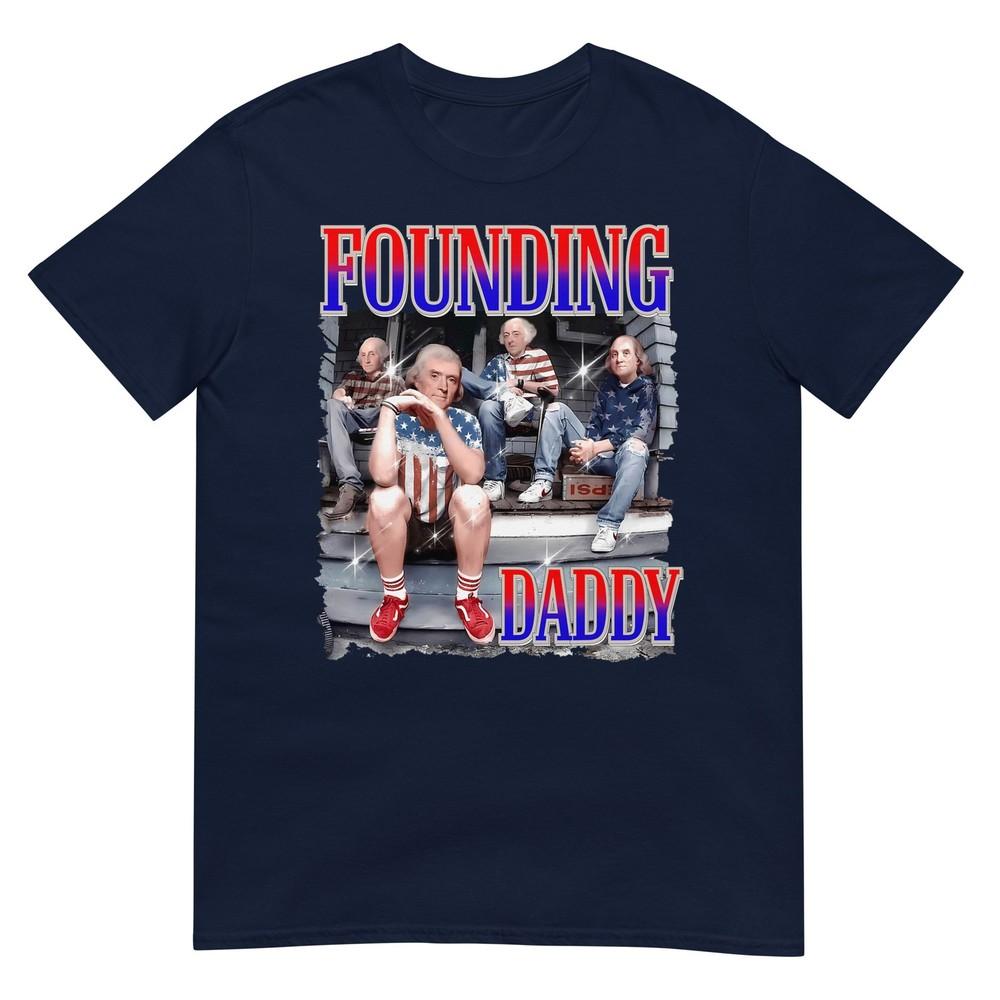 Unisexs 4th Of July Shirt Founding Daddy George Washington 1776 Tshirt S