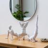 Yousheng Stable Base Ornament, 3D Printed Yoga Figure with White Matte Texture, Geometric Cross-Section Design Sculpture for Desk Tea