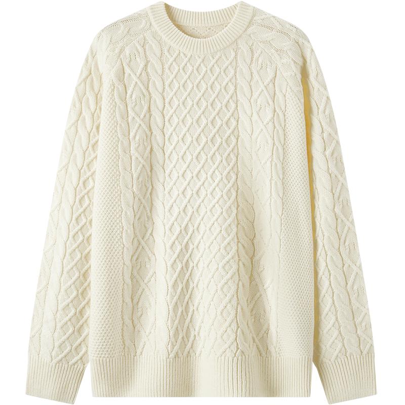 Semir Men's Machine Washable Cable Knit Pullover Sweater