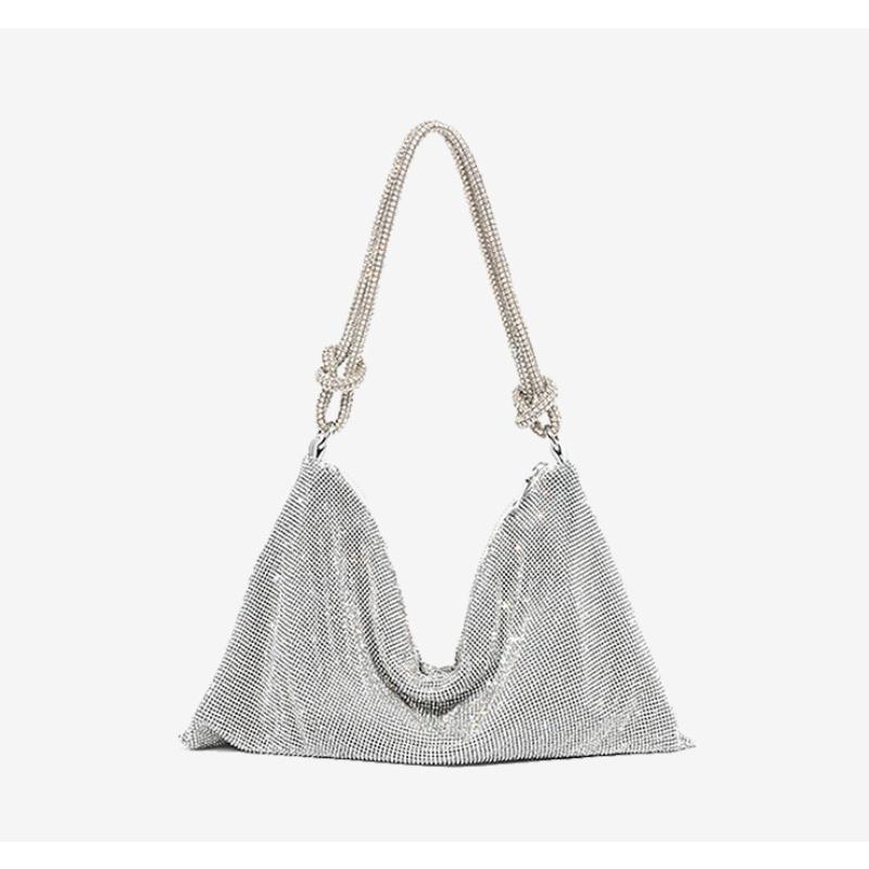 Women'S Bag, Rhinestone Armpit Bag, Diamond-Encrusted Handbag, Pink Bag, Hand-Carried Small Bag, Women'S Bag.