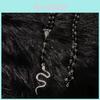 Gothic Punk Y2k Snake Pendant Necklace For Women With Alloy Chain Jewelry