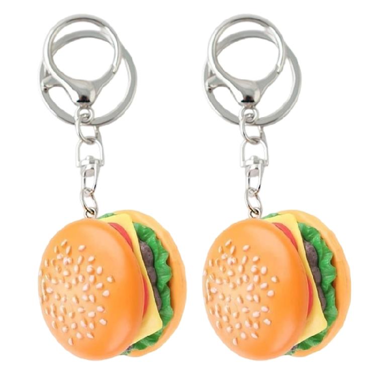 

Pack of 2 Hamburger Keychains Craft of Metal Materials Suitable for Pocket Storage and as Surprise Presents for Lovers 1
