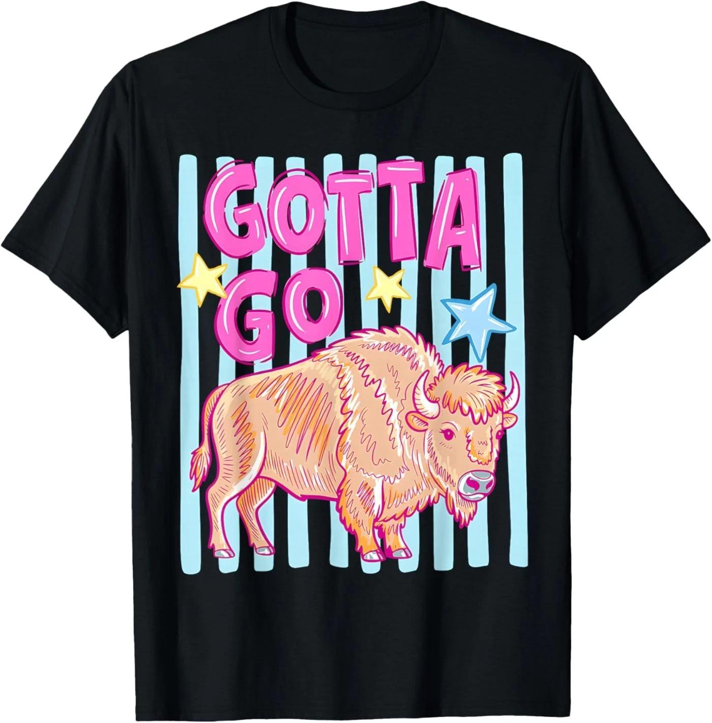 Funny Striped Gotta Go Buffalo Western Bison Summer Cowgirl T-Shirt 2XL
