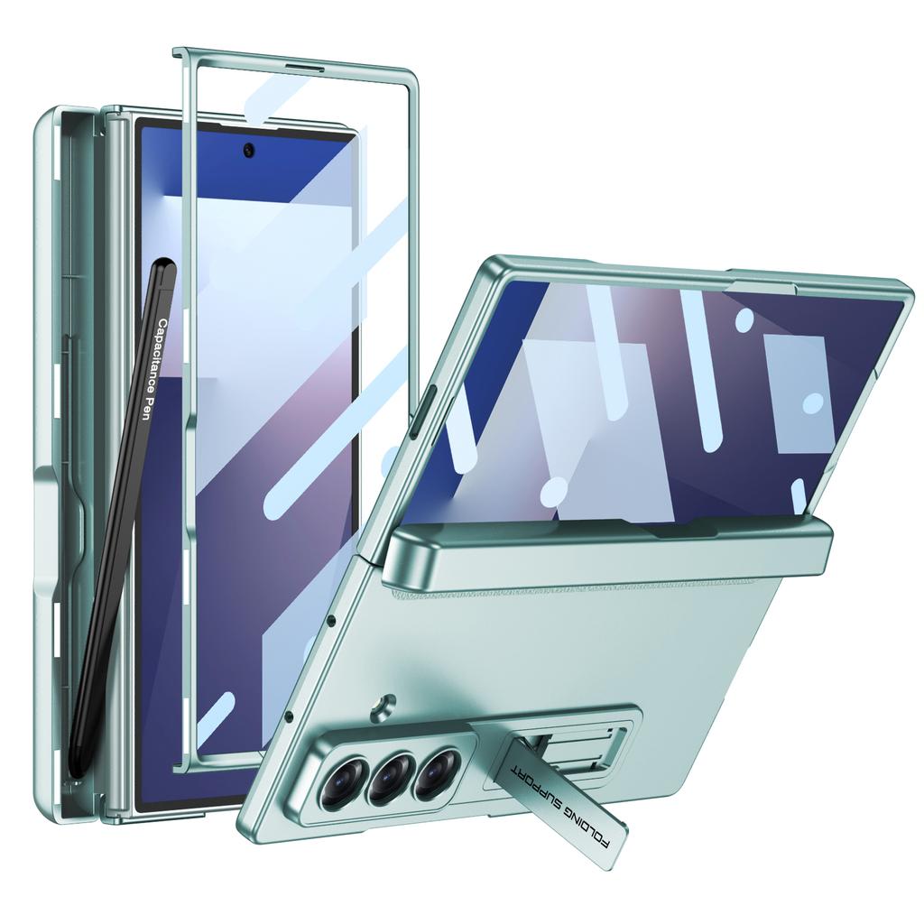 Magnetische Scharnier 360 Beschermhoes voor Samsung Galaxy Z Fold 7 6 5 Penhouder Schermglas Standaard Cover voor Galaxy Z Fold7 Hoes