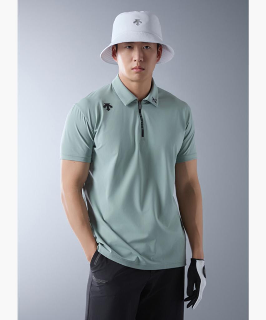 DESCENTE GOLF Men'S Half Zip Short Sleeve T-Shirt (Dq11Mfts2B)