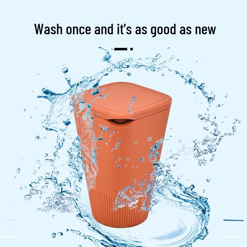 Cubo de Basura de Silicona para Coche - Compacto, Mini Contenedor de Almacenamiento Sellado para Interior de Coche